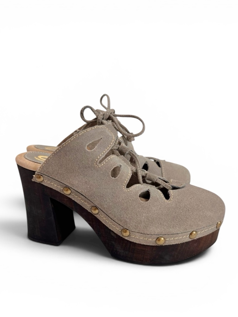 Sbicca Isold Stone Gray Clog Platform Shoes